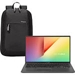 Notebook Asus Vivobook X512FBBR468T Intel Core I5 8GB Geforce MX110 com 2GB 1TB W10 15,6 Cinza Escuro + Mochila Targus Intellect Essential 15,6" - Black